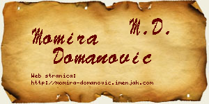 Momira Domanović vizit kartica